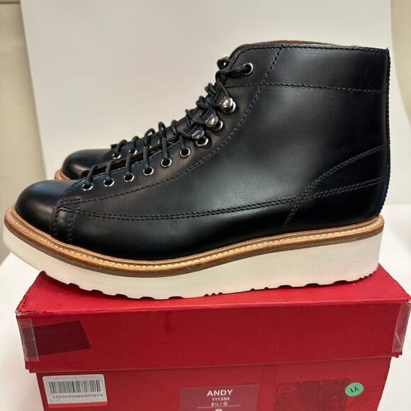 NIB Grenson Andy Monkey Boots Lace to Toe Black Pull Up Leather UK 8.5 / US 9.5 main image 8
